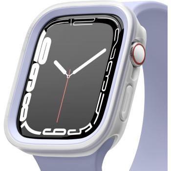Elago Duo Case Compatible With Apple Watch 9/8/7/6/5/4/SE, Compatible With iWatch 41mm/40mm, Full Protection Hard PC Plus TPU Material, Full Access To Screen, Two PCs Included, Strap Not Included, Purple/Clear, EAW41DUO-TRPU