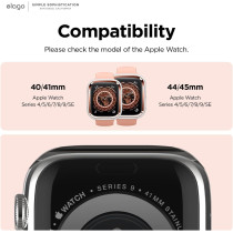 Elago Duo Case Compatible With Apple Watch 9/8/7/6/5/4/SE, Compatible With iWatch 41mm/40mm, Full Protection Hard PC Plus TPU Material, Full Access To Screen, Two PCs Included, Strap Not Included, Rose Gold Clear, EAW41DUO-TRRGD