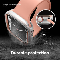 Elago Duo Case Compatible With Apple Watch 9/8/7/6/5/4/SE, Compatible With iWatch 41mm/40mm, Full Protection Hard PC Plus TPU Material, Full Access To Screen, Two PCs Included, Strap Not Included, Rose Gold Clear, EAW41DUO-TRRGD