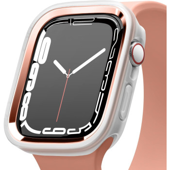 Elago Duo Case Compatible With Apple Watch 9/8/7/6/5/4/SE, Compatible With iWatch 41mm/40mm, Full Protection Hard PC Plus TPU Material, Full Access To Screen, Two PCs Included, Strap Not Included, Rose Gold Clear, EAW41DUO-TRRGD
