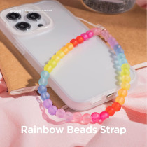 Elago Bead Wrist Lanyard Cute Key Chain Bracelet Wallet For Women, Rainbow, EBEADSTRAP-RAINBOW