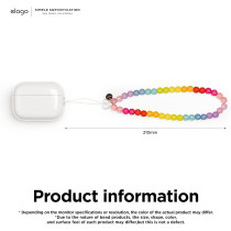 Elago Bead Wrist Lanyard Cute Key Chain Bracelet Wallet For Women, Rainbow, EBEADSTRAP-RAINBOW