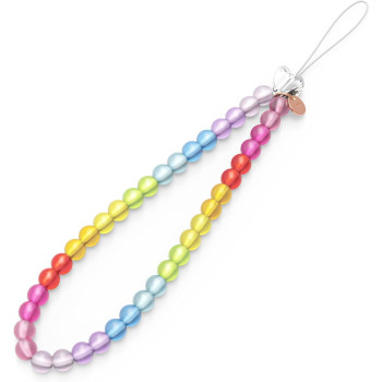 Elago Bead Wrist Lanyard Cute Key Chain Bracelet Wallet For Women, Rainbow, EBEADSTRAP-RAINBOW