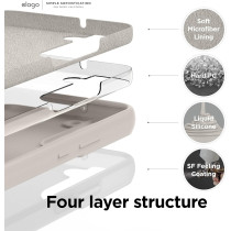 Elago Compatible With Samsung Galaxy S22 Ultra Case Liquid Silicone Case, Full Body Screen Camera Protective Cover, Shockproof, Slim Phone Case, Anti-Scratch Soft Microfiber Lining, 6.8 inch, Stone, EGS22SC68