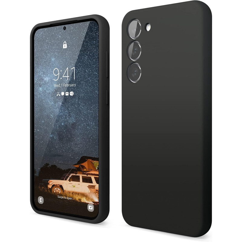 Elago Compatible With Samsung Galaxy S23 Plus Case, Liquid Silicone Case, Full Body Protective Cover, Shockproof, Slim Phone Case, Anti-Scratch Soft Microfiber Lining, 6.6 inch, Black, EGS23SC66-BK