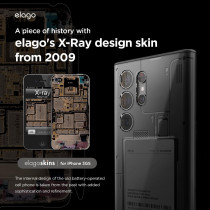 Elago Compatible With Samsung Galaxy S24 Ultra Case, X-Ray Case With Card Holder, Full Body Protective Cover, Shockproof, Unique Design Phone Case, Anti-Scratch Soft Microfiber Lining, 6.8 inch, Black/Transparent, EGS24XR68-BKTR