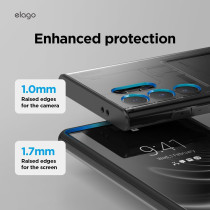 Elago Compatible With Samsung Galaxy S24 Ultra Case, X-Ray Case With Card Holder, Full Body Protective Cover, Shockproof, Unique Design Phone Case, Anti-Scratch Soft Microfiber Lining, 6.8 inch, Black/Transparent, EGS24XR68-BKTR
