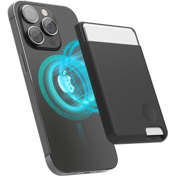 Elago Magnetic Wallet Card Holder 2-Cards Compatible With MagSafe For iPhone 15, iPhone 14, iPhone 13, iPhone 12 Series Secure Phone Wallet, Long Last Silicone, Scratch And Damage Protection, Black, PARENT-EMSSC-POCKET