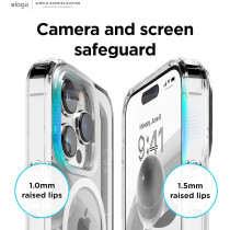 Elago Magnetic Hybrid Clear Case Compatible With iPhone 14 Pro Case And Compatible With MagSafe, 6.1", US Military Grade Drop Protection, PC Plus TPU Hybrid Technology, Reduced Yellowing, Transparent, ES14MSHB61PRO-TR