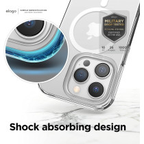 Elago Magnetic Hybrid Clear Case Compatible With iPhone 14 Pro Case And Compatible With MagSafe, 6.1", US Military Grade Drop Protection, PC Plus TPU Hybrid Technology, Reduced Yellowing, Transparent, ES14MSHB61PRO-TR