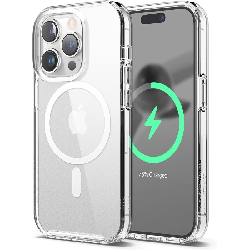 Elago Magnetic Hybrid Clear Case Compatible With iPhone 14 Pro Case And Compatible With MagSafe, 6.1", US Military Grade Drop Protection, PC Plus TPU Hybrid Technology, Reduced Yellowing, Transparent, ES14MSHB61PRO-TR