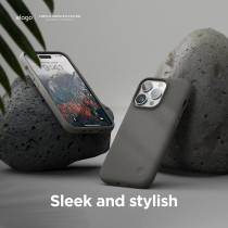 Elago Compatible With iPhone 14 Pro Case, Pebble Case, Full Body Protective Cover, Shockproof, Special Pebble Coated, Slim, Anti-Scratch, 6.1 inch, City Grey, ES14PB61PRO-CTGY