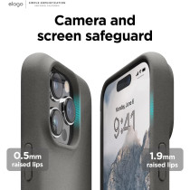 Elago Compatible With iPhone 14 Pro Case, Pebble Case, Full Body Protective Cover, Shockproof, Special Pebble Coated, Slim, Anti-Scratch, 6.1 inch, City Grey, ES14PB61PRO-CTGY