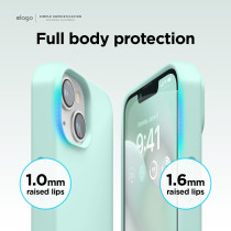 Elago Compatible With iPhone 14 Case, Liquid Silicone Case, Full Body Protective Cover, Shockproof, Slim Phone Case, Anti-Scratch Soft Microfiber Lining, 6.1 inch, Aqua Sky, ES14SC61-ASKY