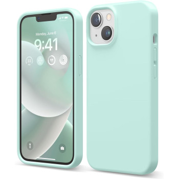 Elago Compatible With iPhone 14 Case, Liquid Silicone Case, Full Body Protective Cover, Shockproof, Slim Phone Case, Anti-Scratch Soft Microfiber Lining, 6.1 inch, Aqua Sky, ES14SC61-ASKY