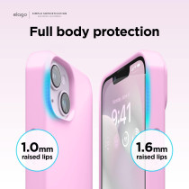 Elago Compatible With iPhone 14 Case, Liquid Silicone Case, Full Body Protective Cover, Shockproof, Slim Phone Case, Anti-Scratch Soft Microfiber Lining, 6.1 inch, Hot Pink, ES14SC61-HPK