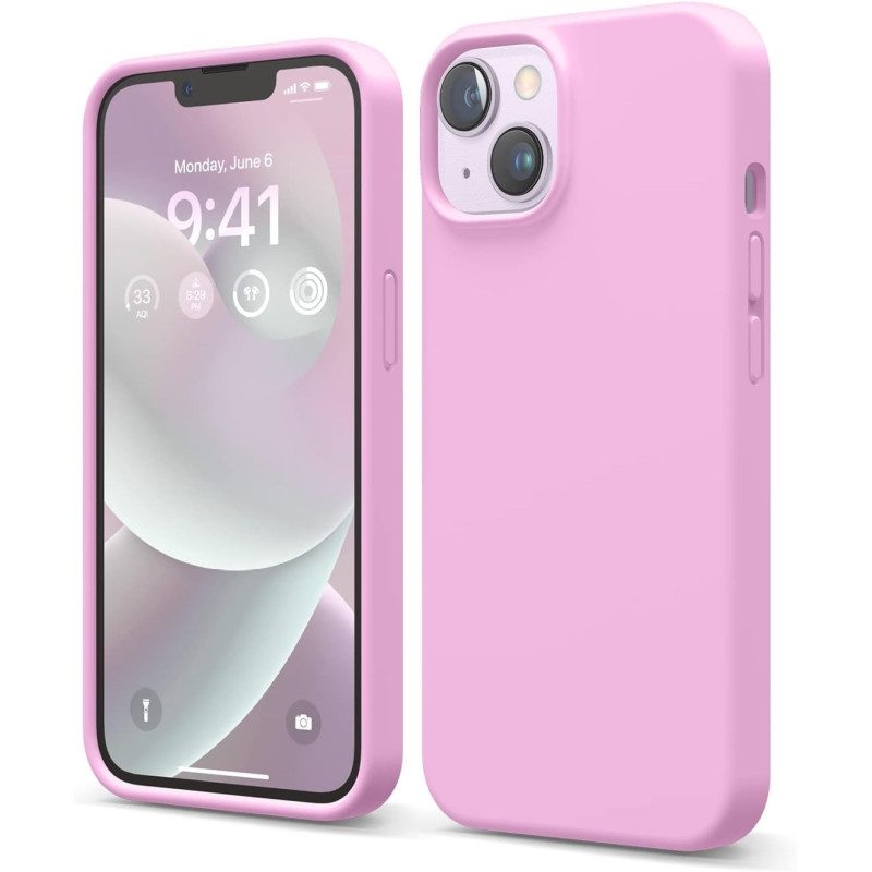Elago Compatible With iPhone 14 Case, Liquid Silicone Case, Full Body Protective Cover, Shockproof, Slim Phone Case, Anti-Scratch Soft Microfiber Lining, 6.1 inch, Hot Pink, ES14SC61-HPK