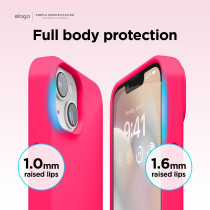 Elago Compatible With iPhone 14 Case, Liquid Silicone Case, Full Body Protective Cover, Shockproof, Slim Phone Case, Anti-Scratch Soft Microfiber Lining, 6.1 inch, Ice Red, ES14SC61-IRED