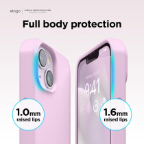 Elago Compatible With iPhone 14 Case, Liquid Silicone Case, Full Body Protective Cover, Shockproof, Slim Phone Case, Anti-Scratch Soft Microfiber Lining, 6.1 inch, Light Lilac, ES14SC61-LLIL