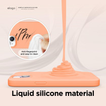 Elago Compatible With iPhone 14 Case, Liquid Silicone Case, Full Body Protective Cover, Shockproof, Slim Phone Case, Anti-Scratch Soft Microfiber Lining, 6.1 inch, Salmon, ES14SC61-SAL