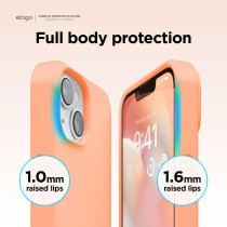 Elago Compatible With iPhone 14 Case, Liquid Silicone Case, Full Body Protective Cover, Shockproof, Slim Phone Case, Anti-Scratch Soft Microfiber Lining, 6.1 inch, Salmon, ES14SC61-SAL