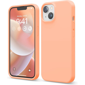 Elago Compatible With iPhone 14 Case, Liquid Silicone Case, Full Body Protective Cover, Shockproof, Slim Phone Case, Anti-Scratch Soft Microfiber Lining, 6.1 inch, Salmon, ES14SC61-SAL