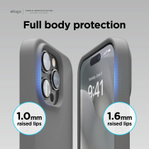 Elago Compatible With iPhone 14 Pro Case, Liquid Silicone Case, Full Body Protective Cover, Shockproof, Slim Phone Case, Anti-Scratch Soft Microfiber Lining, 6.1 inch, Dark Grey, ES14SC61PRO-DGY