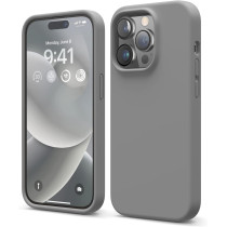 Elago Compatible With iPhone 14 Pro Case, Liquid Silicone Case, Full Body Protective Cover, Shockproof, Slim Phone Case, Anti-Scratch Soft Microfiber Lining, 6.1 inch, Dark Grey, ES14SC61PRO-DGY