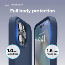 Elago Compatible With iPhone 14 Pro Case, Liquid Silicone Case, Full Body Protective Cover, Shockproof, Slim Phone Case, Anti-Scratch Soft Microfiber Lining, 6.1 inch, Jean Indigo, ES14SC61PRO-JIN
