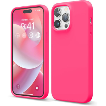 Elago Compatible With iPhone 14 Pro Max Case, Liquid Silicone Case, Full Body Protective Cover, Shockproof, Slim Phone Case, Anti-Scratch Soft Microfiber Lining, 6.7 inch, Ice Red, ES14SC67PRO-IRED