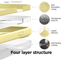 Elago Compatible With iPhone 14 Pro Max Case, Liquid Silicone Case, Full Body Protective Cover, Shockproof, Slim Phone Case, Anti-Scratch Soft Microfiber Lining, 6.7 inch, Yellow, ES14SC67PRO-YE
