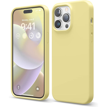 Elago Compatible With iPhone 14 Pro Max Case, Liquid Silicone Case, Full Body Protective Cover, Shockproof, Slim Phone Case, Anti-Scratch Soft Microfiber Lining, 6.7 inch, Yellow, ES14SC67PRO-YE