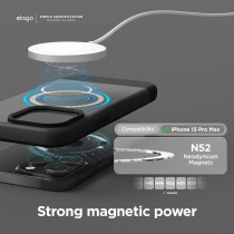 Elago Compatible With iPhone 15 Pro Max Case, Compatible With MagSafe, Glide Case, Full Body Protective Cover, Shockproof, Slim Phone Case 6.7 inch, Dark Grey/ Black, ES15MSGL67PRO-DGYBK