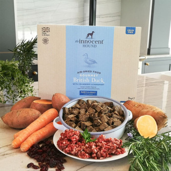 The Innocent Hound 3kg Air-Dried Gourmet British Duck with Cranberry and Rosemary Puppy and Adult Dry Dog Food
