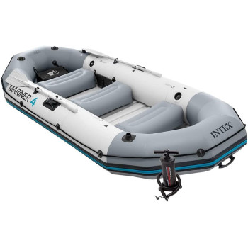 Intex Mariner 4 Rigid Inflatable Boat Set, 68376, Gray