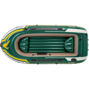 Intex Plastic Seahawk Inflatable Boat Set, 3-Person Set With Oars And Inflator