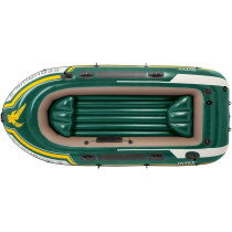 Intex Plastic Seahawk Inflatable Boat Set, 3-Person Set With Oars And Inflator