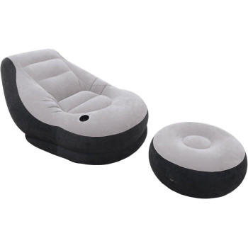 Intex Vinyl Ultra Lounge Chair And Ottoman, 68564NP, Multi-Colour