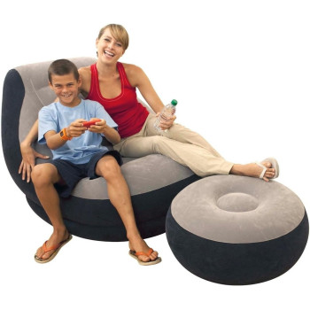 Intex Vinyl Ultra Lounge Chair And Ottoman, 68564NP, Multi-Colour