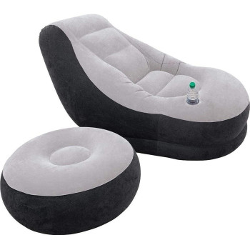 Intex Inflatable Sofa With Footrest Inflatable Chair Flocked, 68564, 7 Kg