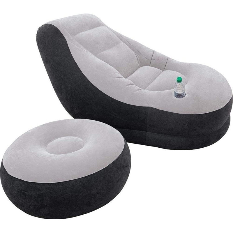 Intex Inflatable Sofa With Footrest Inflatable Chair Flocked, 68564, 7 Kg