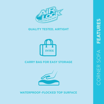 Intex, 68575EP, Inflatable Corner Sofa, 880LB, Weight Capacity 101 X 80 X 30