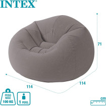 Intex Beanless Bag Inflatable Chair, Grey, 68579NP
