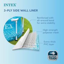 Intex Rust Resistant Strong Durable Steel Metal Frame Circular Beachside Swimming Pool