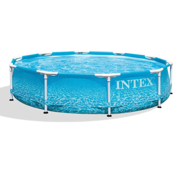 Intex Rust Resistant Strong Durable Steel Metal Frame Circular Beachside Swimming Pool