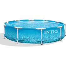 Intex Rust Resistant Strong Durable Steel Metal Frame Circular Beachside Swimming Pool