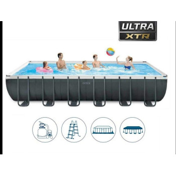 Intex Rectangular Ultra Xtr Frame Metal Pool, 24Ft X 12Ft X 52