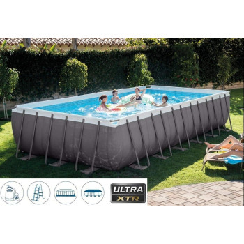 Intex Rectangular Ultra Xtr Frame Metal Pool, 24Ft X 12Ft X 52