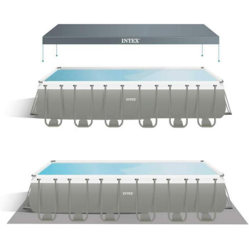 Intex Rectangular Ultra Xtr Frame Metal Pool, 24Ft X 12Ft X 52
