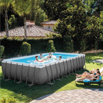 Intex Rectangular Ultra Xtr Frame Metal Pool, 24Ft X 12Ft X 52
